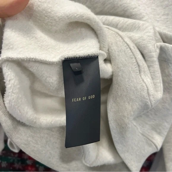 Fear Of God Thick White Hooded Sweatshirt